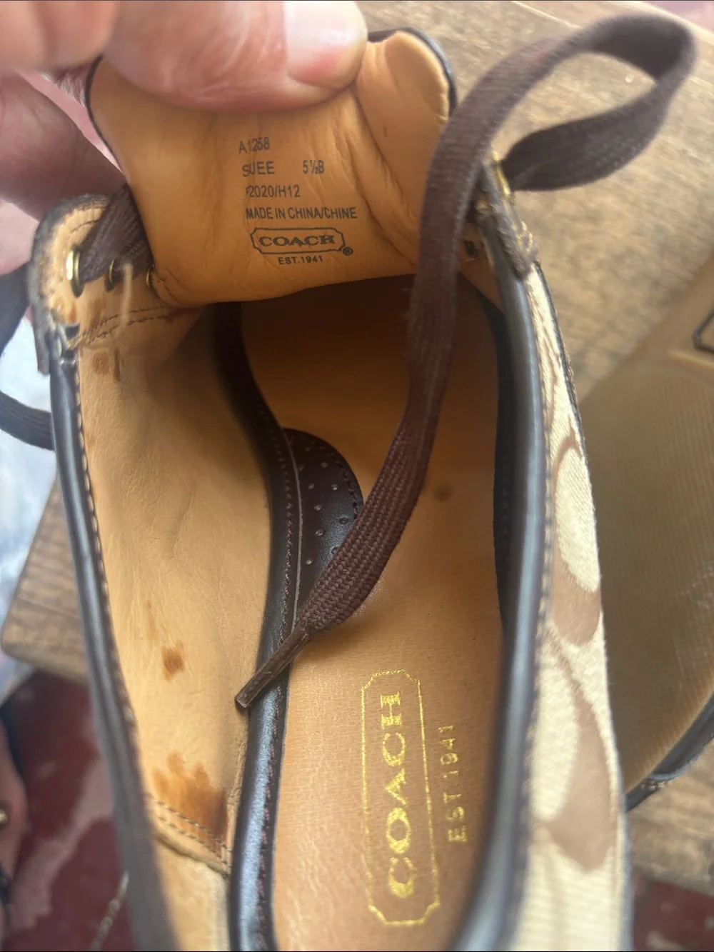 Coach Brown Signature Canvas Low-Top Sneakers